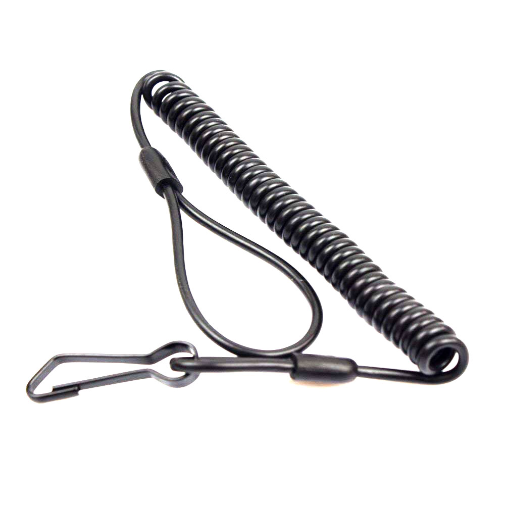 

Tactical Elastic Secure Sling Coiled Wire Pistol Lanyard Pistol Quick Release Control Leads Rope, Black