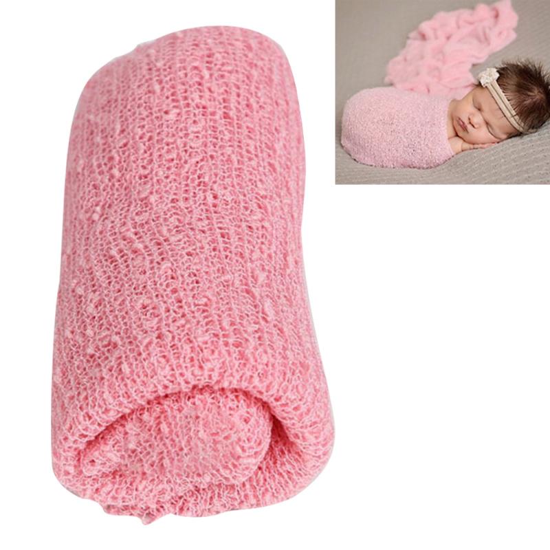 

Cotton Blend Swaddling Stretch Knit Soft Accessory Costume Baby Products Newborn Picture Multipurpose Photography Props Wrap, White