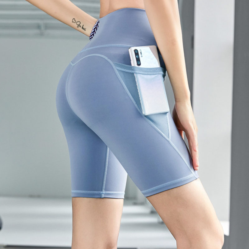 

Women Gym short Fitness Biker Shorts High Waist Plain Butter Soft Yoga Workout Sport Long Shorts, Black