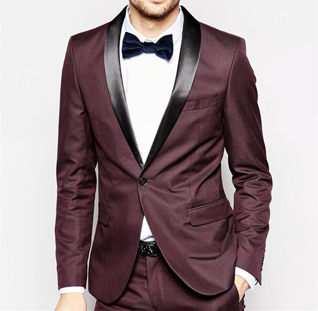 

Shawl Lapel Wedding Tuxedos Slim Fit Suits For Men Groomsmen Suit Two Pieces Cheap Prom Formal Suits (Jacket+Pants+Tie) 118, Same as image