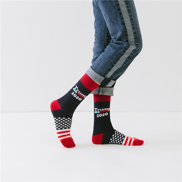 US Trump 2020 Sports sock 4 styles trump USA Flags Pattern Lovers stocking Fashion Hose Fit Men Woman ZJY679