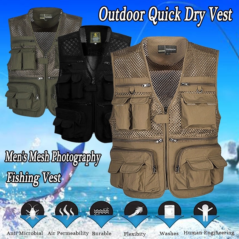 

Fishing Vest Photography Travel Vest Breathable Fishing Jacket, Black