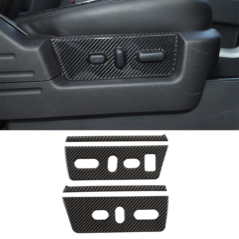 

Carbon Fiber ABS Front Seat Adjustment Decorative Stickers For Ford F150 Raptor 2009-2014 Car Interior Accessories