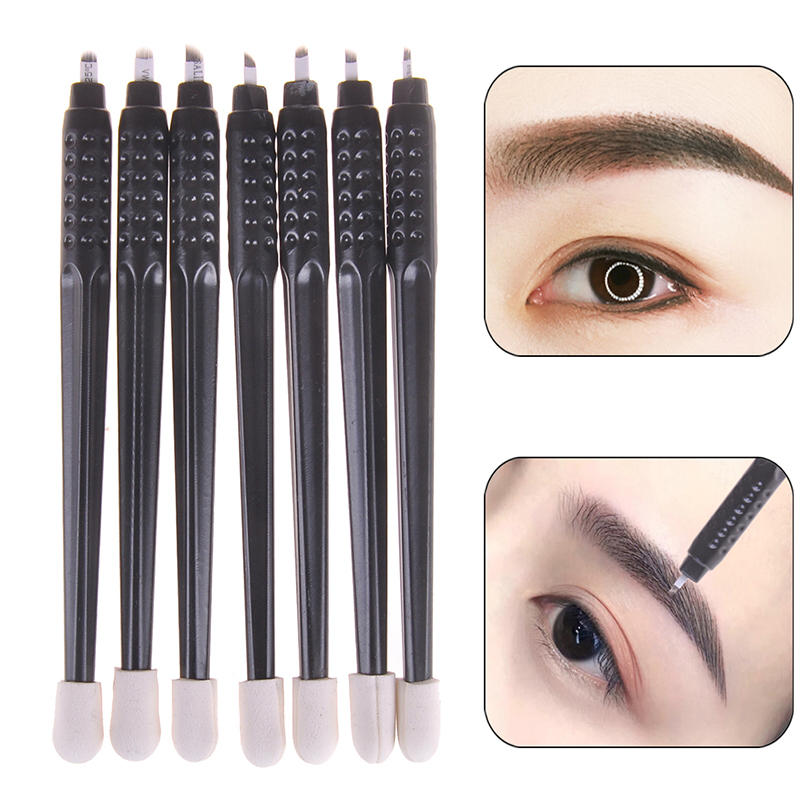 

7F-18U Pins Needles Embroidery Blades Microblading Manual Disposable Tattoo Pen With Needles Eyebrow Tattoo Permanent Makeup