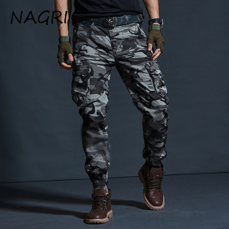 

Camouflage Cargo Pants Men Tactical Joggers Multi-Pocket Fashions Army Tear-proof Long Trousers Male Casual Pencil Pant, Blue