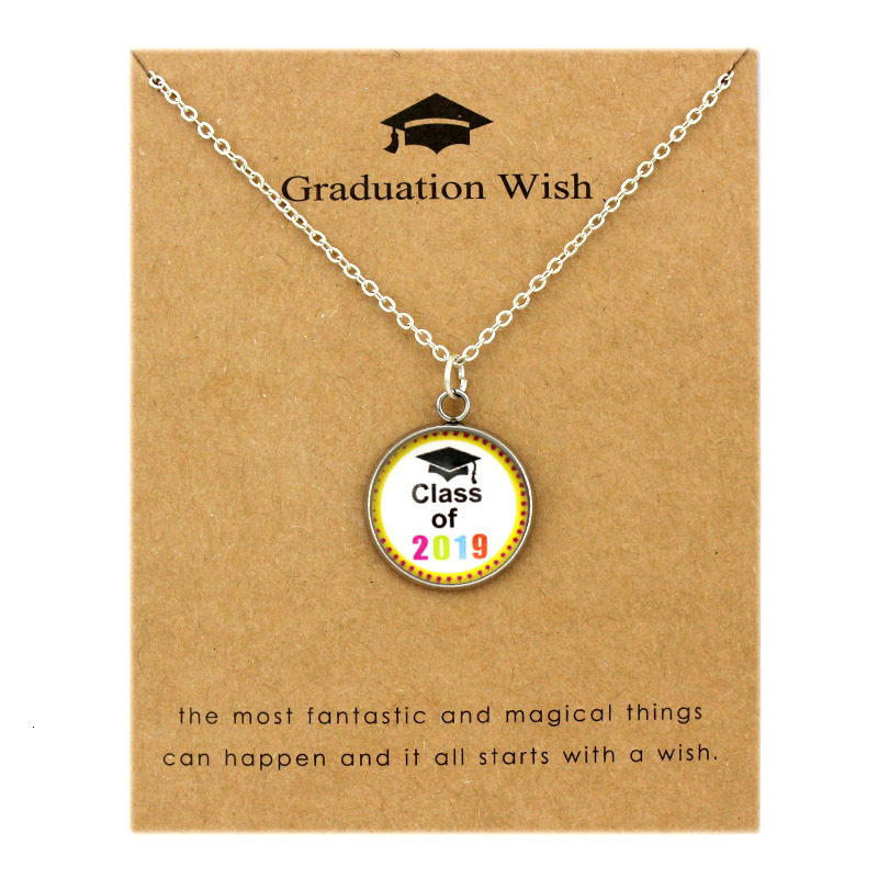 

Class Of 2019 Graduation Graduate Pendants Necklaces Square College Cap Diploma Senior Women Men Fashion Jewelry Friendship Gift