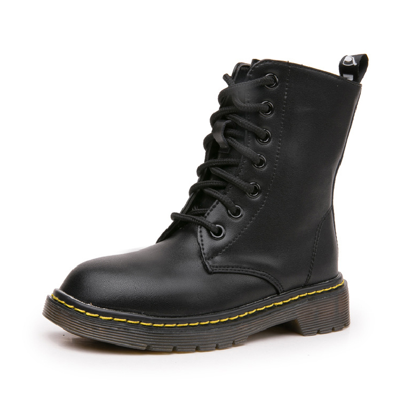 

New 2020 Children Boots Spring Autumn Genuine Leather Kids Boots Boys Girls Shoes Ankle Mid Calf Motorcycle 26-39, Short