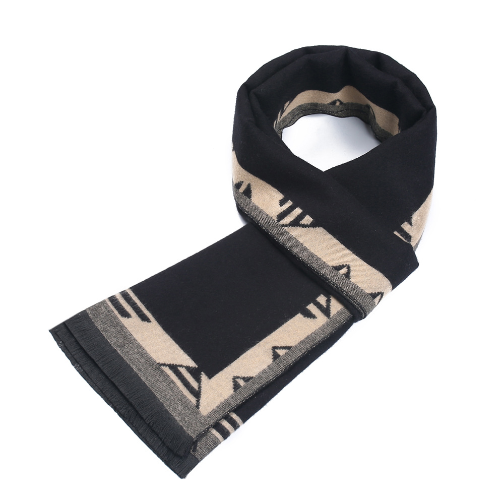 2018 Fashion New High Quality Tassels Design Men's Scarf Winter Young People Blue Patchwork Warm Neckerchief