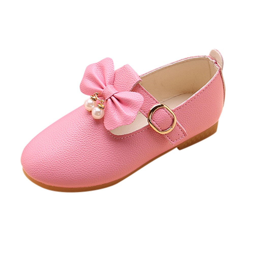 

Kids Girls Girls Children Leather Bowknot Performance Shoeses Princess Casual Shoes, Red