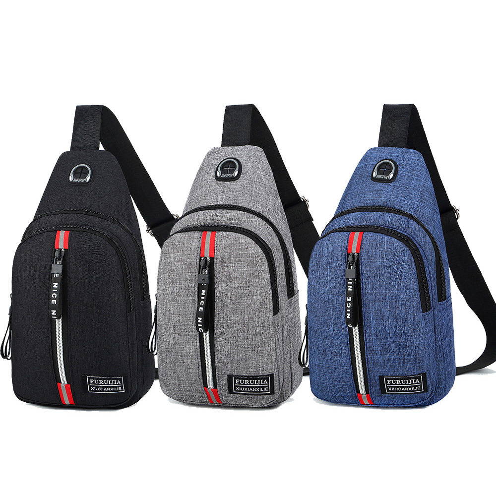

Men Shoulder Bag Sling Chest Pack Nylon Hiking Messenger Sport Crossbody Handbag