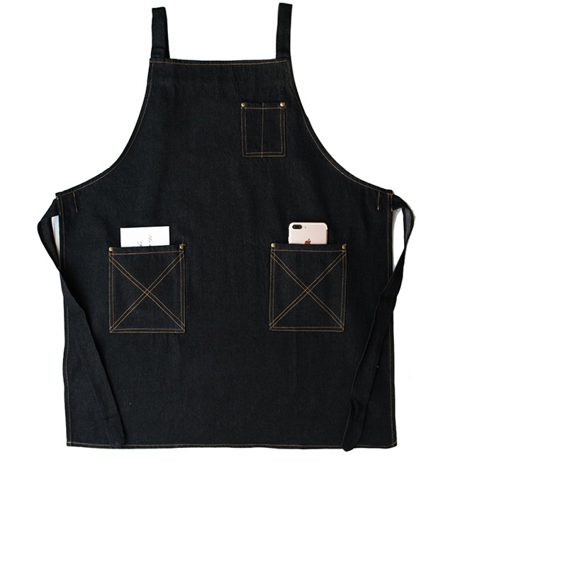 

SenYue Denim apron, barista overalls, barbecue apron, women custom . kitchen apron