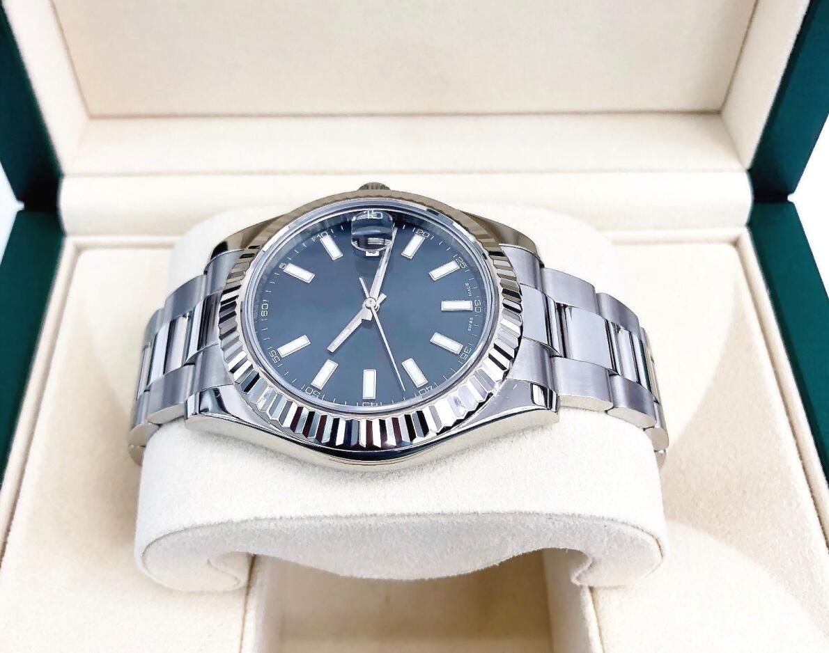 

Luxury High Quality 41MM Datejust 2 18K Fluted Bezel Stainless Steel 116334 Movement Automatic Mens Wrist Watches Men's Watch original Box, Blue