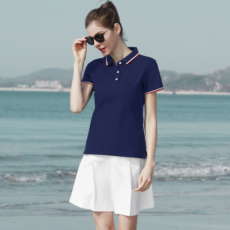 

High quality Summer new shirt Fashion casualbrand women' shirt Short sleeve solid women tops size -4XL, 1902a navy