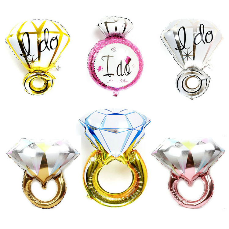 

Hot Sale I Do Diamond Ring Helium Balloon Gold Silver Large Size Foil Balloons Wedding Engagement Birthday Party Decoration
