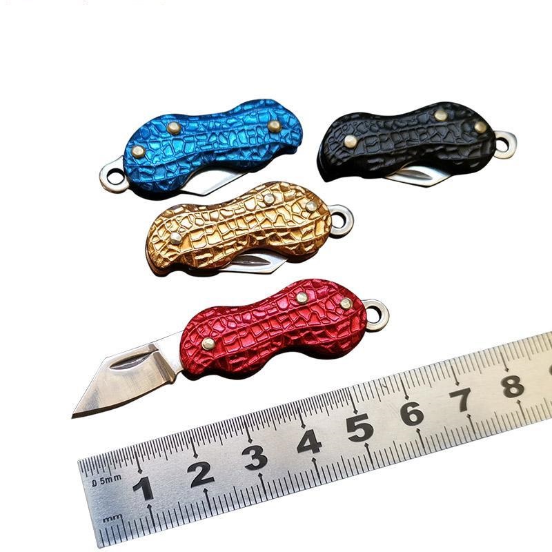 

2020 New Mini Portable Knife Folder Camping Folding Pocket Keychain Knife Outdoor Multi-funtional Tool Self -Defense Peanut Knife Edc Tool