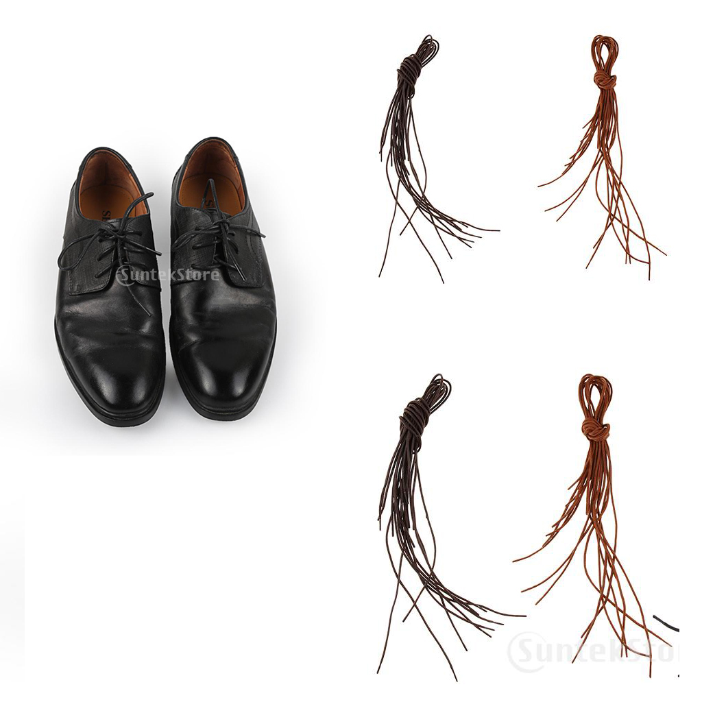 SEN Cordones Redondos y encerados para Zapatos Zapatos de Vestir Redondos Botas Cordones de Cuero Caqui 90cm