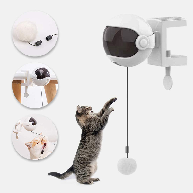 

Interactive Cat Toys Pet Kitten Teaser Toy with Auto Lifting Ball Electric Flutter Rotating Training Puzzle Pet Feather Toys