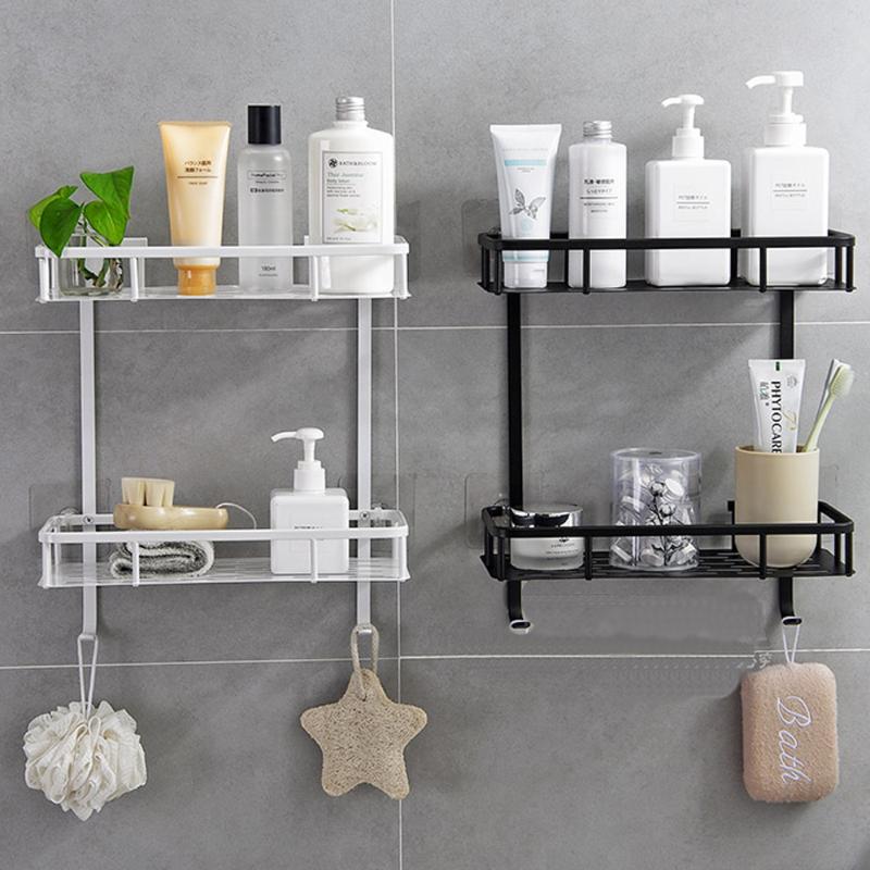 

Pork-free double layers shelf kitchen Spice Rack drain rack Bathroom storage shelves toilet toiletries collection wx8081558