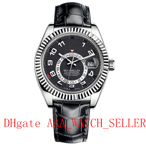 

3 style sky dweller 326139 m326135 326935 leather strap automatic mechanical movement master luxury mens sport wristwatch, Slivery;brown