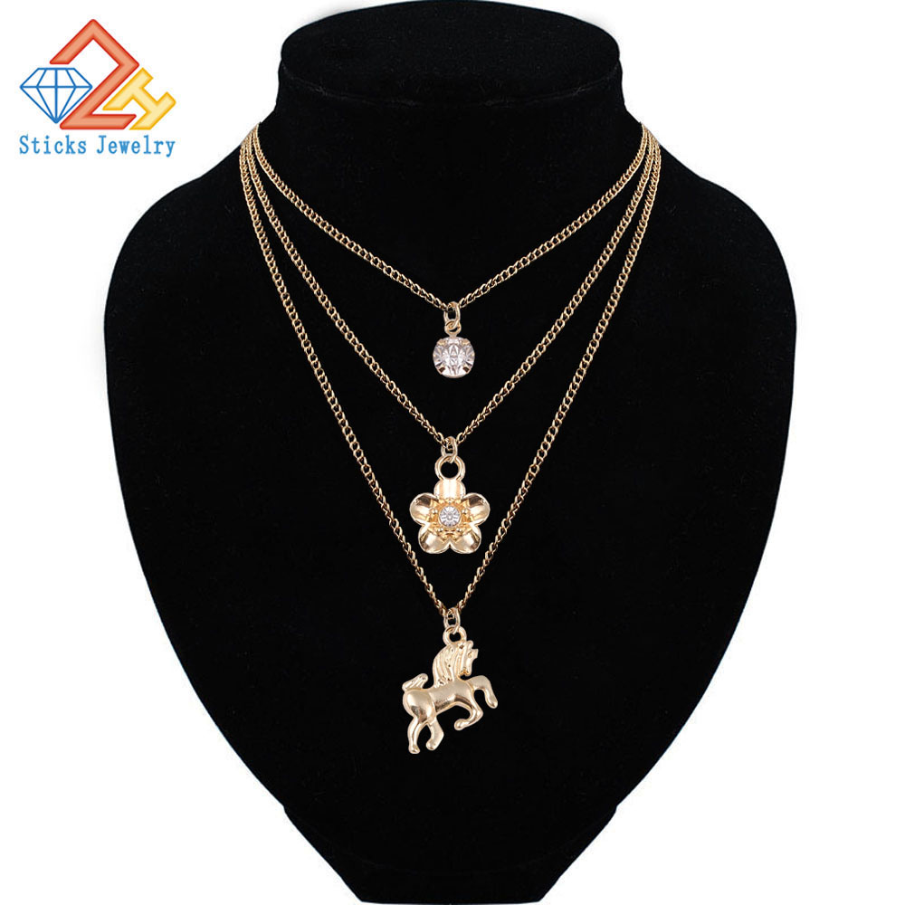 

Chains Necklaces Bohemian Style Multilayer Necklace Pendant Accessories for Women