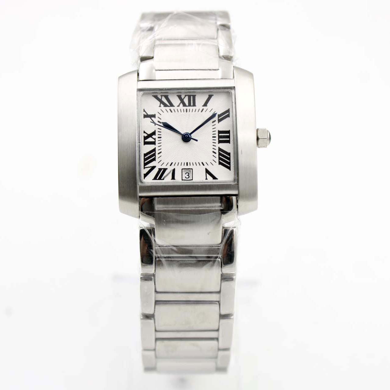 

Fashion High Quailty Quartz 26mm Tank W5200028 Date Rome White Dial Silver Stainless Steel Women Watches Casual Dress Couple