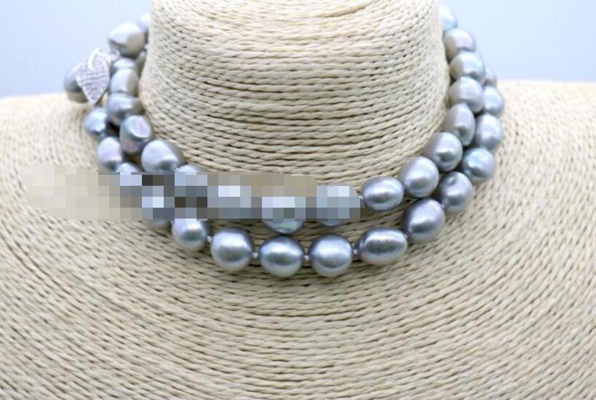 

830+++Baroque Baroque freshwater pearls sweater chain 11-12mm bright white / mixed color / gray optional