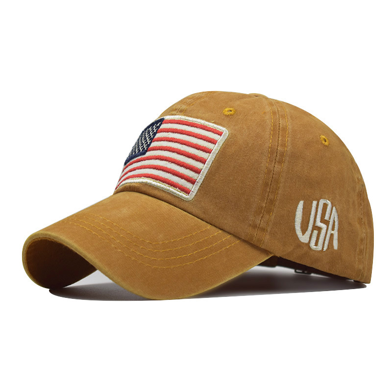 

Hat washed made old letters baseball cap classic American flag cotton hat