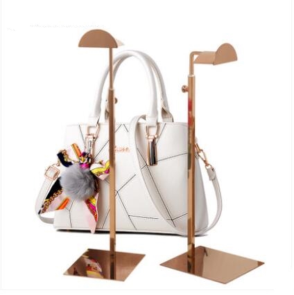 

wholesale Silver metal female Jewelry Stand mannequin for handbag shoe display Adjustable height thick base stainless steel rack 1pc C206