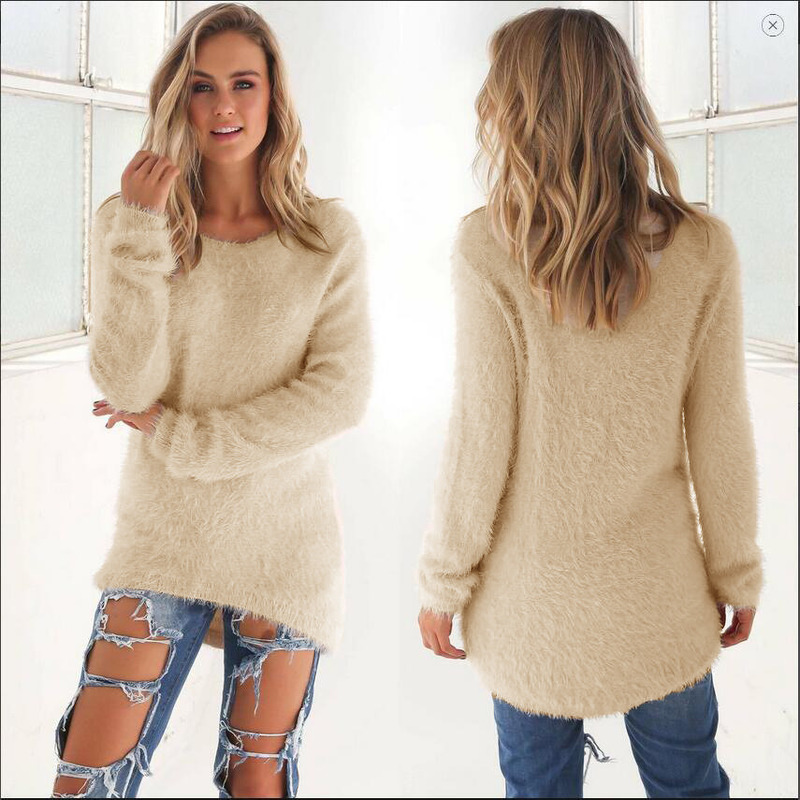 

Winter Casual Sweater Women Long Sleeve Loose Thick Turtleneck Pullovers Female Solid Mohair Girl Sweater Coat, Black