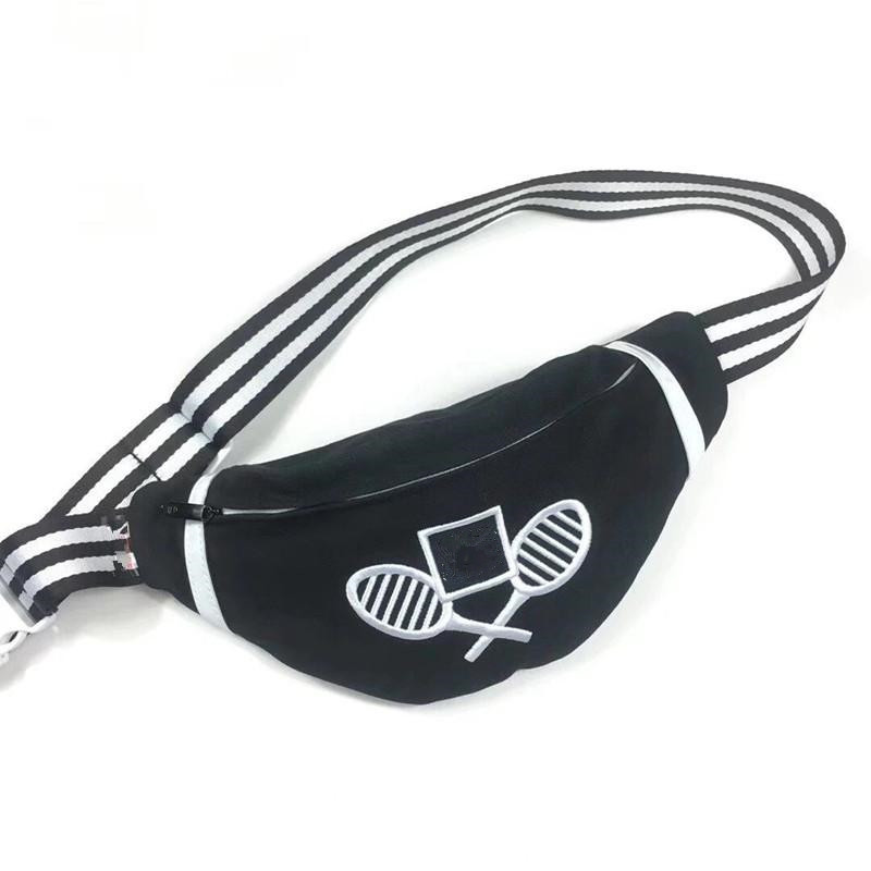 

NEW style waist bag with belt black canvas Sewing belt bag good quality sport purse