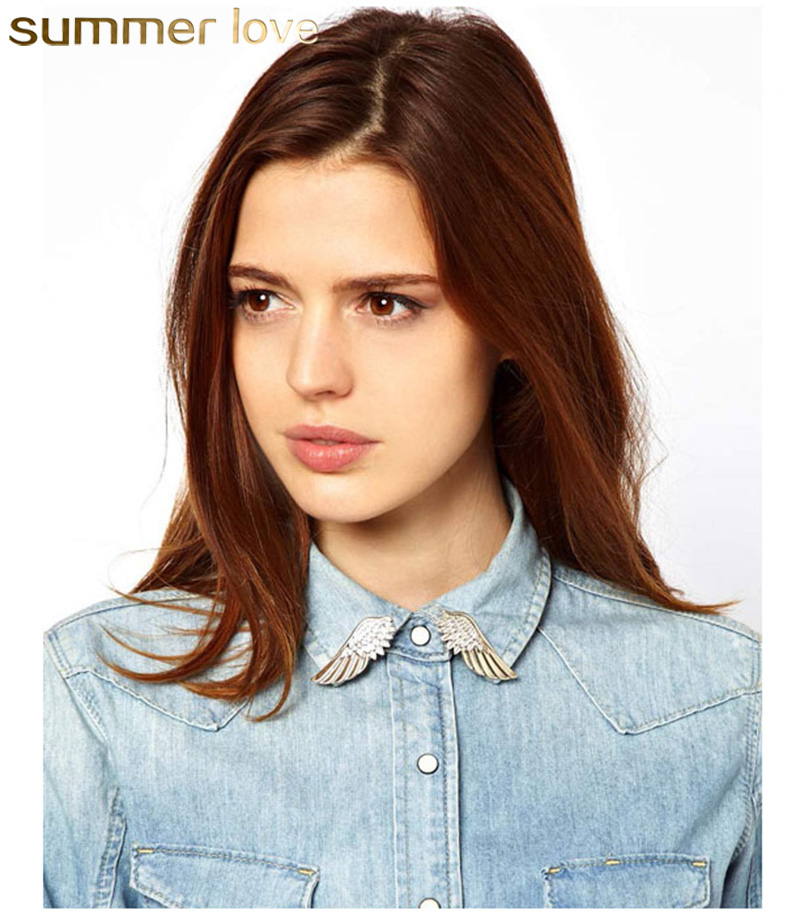 

Fashion Angel Wings Brooch Collar Pin Brooches Silver Gold Plated Color Hot Selling Jewelry Accessories Gift