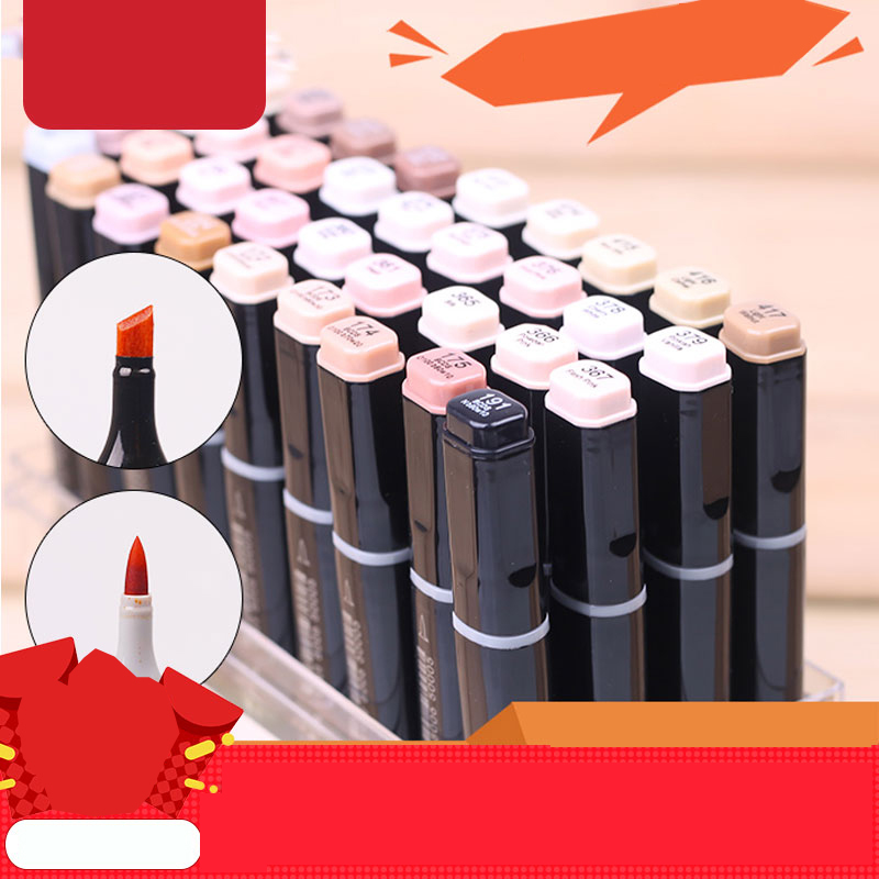 

FINECOLOUR 12/24/36Color Skin Tones Soft Brush Markers Double Head Skin Art Marker Pen for School Student Supplies