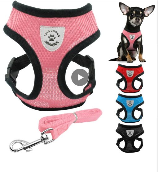 

Breathable Small Dog Pet Harness and Leash Set Puppy Cat Vest Harness Collar For Chihuahua Pug Bulldog Cat arnes perro