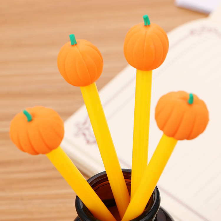 

40 pcs/lot Pumpkin Gel Pen Cute 0.5 mm black ink Signature Pen School Office writing Supplies Promotional Gift