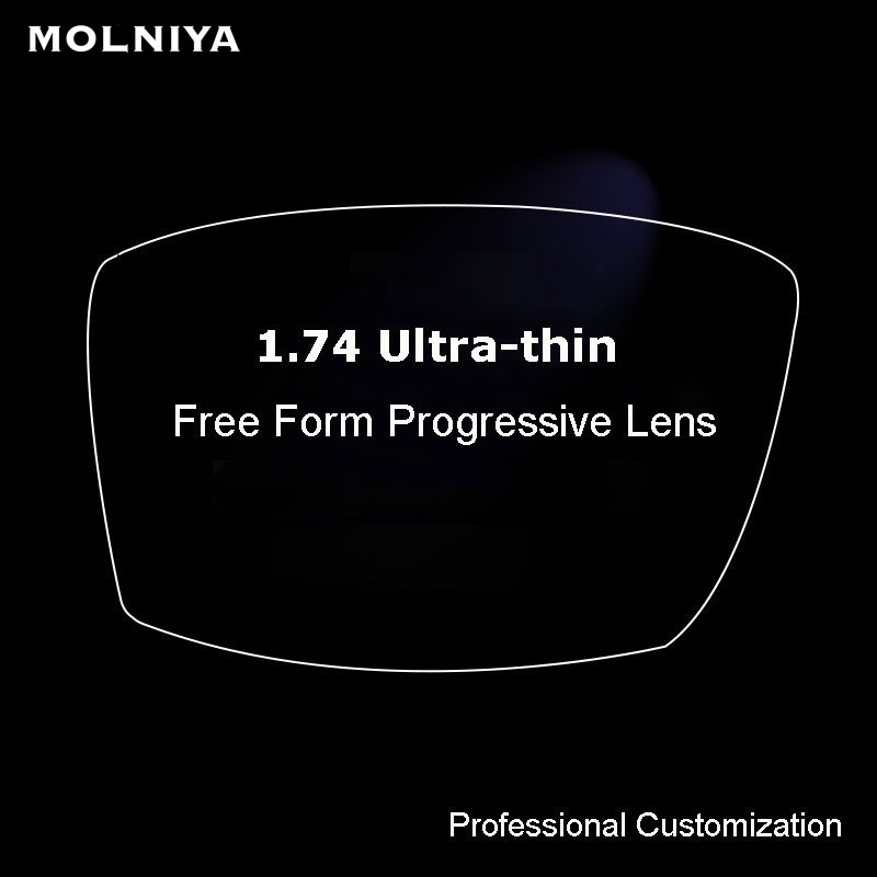 

1.74 Digital Free Form Progressive No-Line Multi-Focal Prescription Customized Optical Lenses Anti-Reflection Coating HMC 2 Pcs