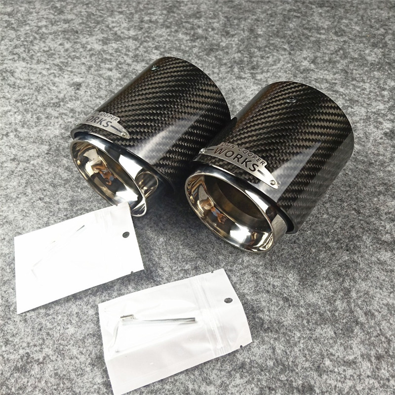 

One PCS Car Exhaust tail pipes carbon fiber for mini cooper F54 F55 F56 F57 F60 R55 R56 R57 R58 R59 R60 R61