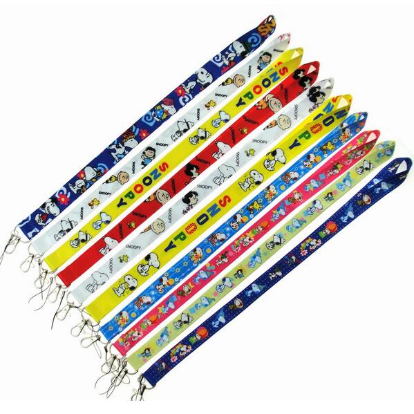

mixed colour Snoopy Lovely puppy Cartoon Lanyard For Mobile Phone ID Card Keychain Holder Master of humour