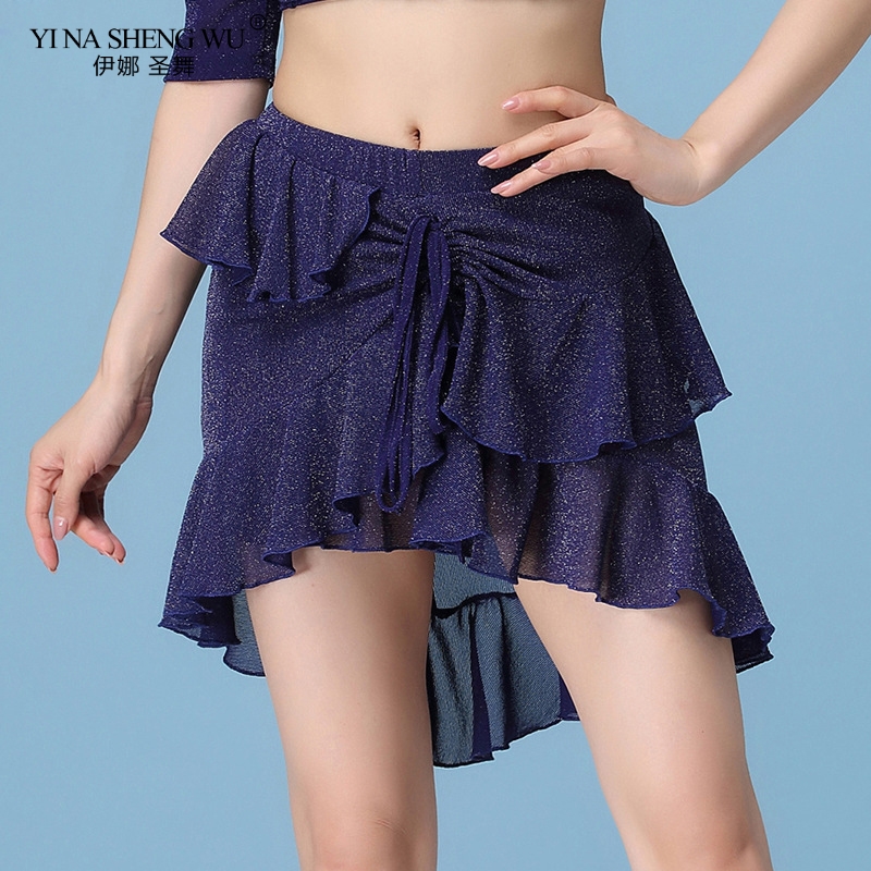 

New Arrivals Women Belly Dance Clothes Short Skirts Practice Wrapped Spandex Bellydance Costume Accessories without belt, Black-only skirt