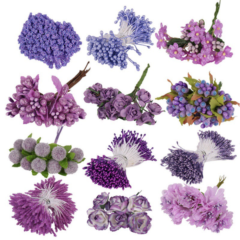 Lila Lavendel Weiß Singrün Magenta Künstlich Blume Weihnachten Pflanzen