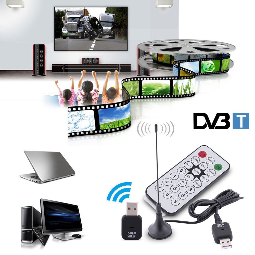 Mini USB 2.0 Digital DVB-T SDR+DAB+FM HDTV TV Stick Tuner Antenna Dongle Stick Video Broadcasting Recording Receiver-image-438060214
