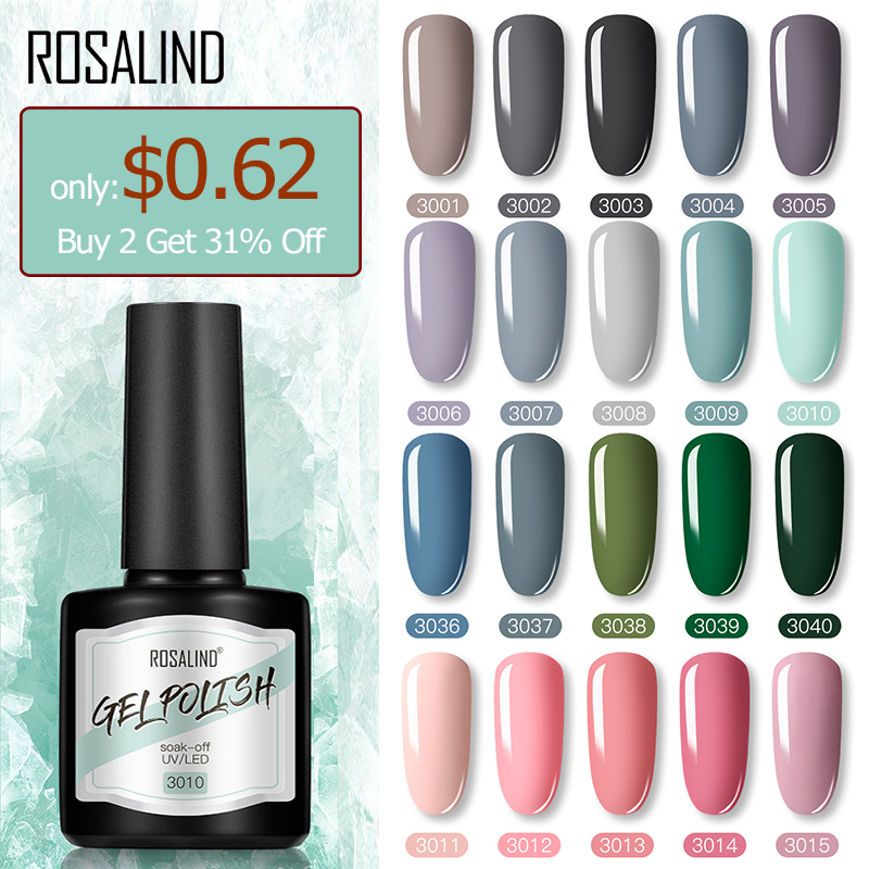 

ROSALIND Gel Nail Polish Soak Off Vernis Gel UV Hybrid Varnishes 8ML Base Coat Nails Art All For Manicure Lamp Gellak Lacquer, Top