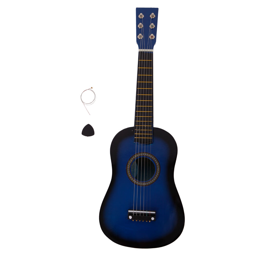 

23 inch Children Kids Black Acoustic Guitar Beginners Practice Acoustic 4 Colors Guitar with Pick 6 String Musical Instruments US Stock