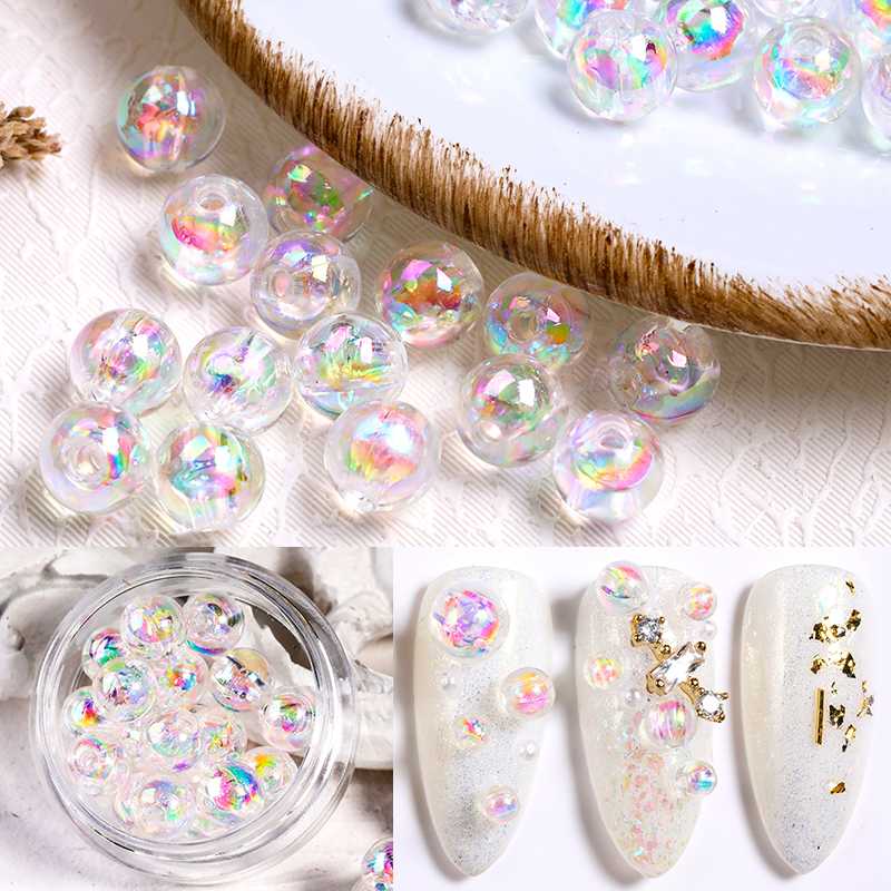 

1 Box 3D Glimmering Nail Rhinestones Stones Decoration Beautiful Nail Beads DIY Mixed Size Art Decors Accessories