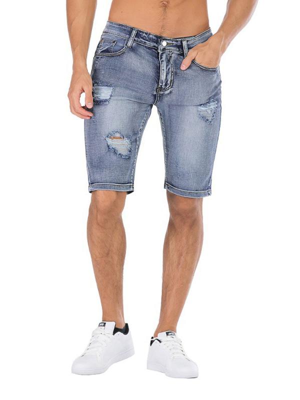 

Denim Shorts 2020 Summer Korean Men's Tooling Multi-bag Denim Shorts Fashion Straight Blue Black Five-point pants, Gray