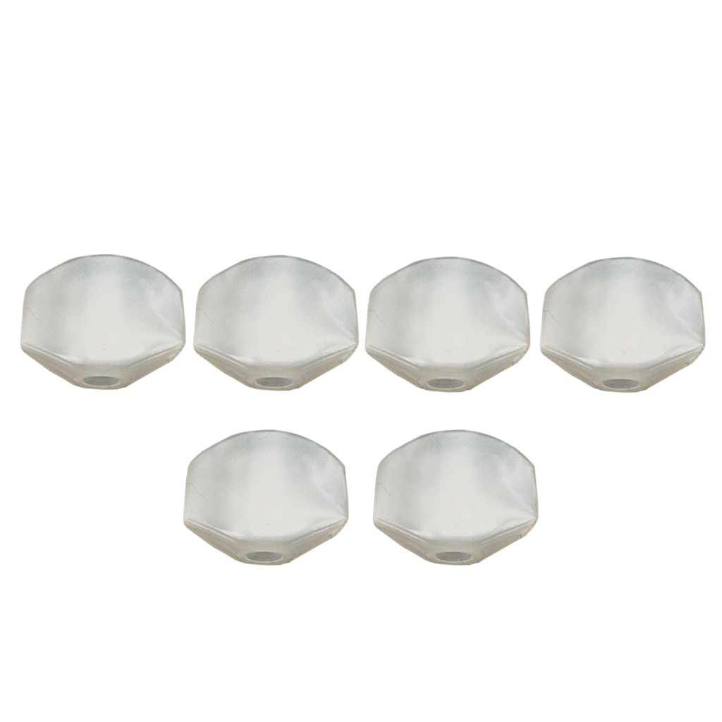 

6 Pieces Plastic Guitar Tuning Pegs Keys Buttons Caps Knobs Acoustic Guitar Replacement Parts White