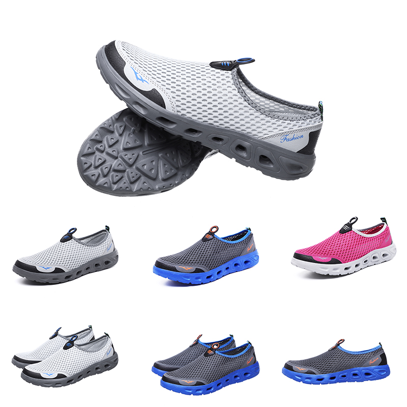 

new slipper men women running shoes color bule pink grey white yellow net breathable shoes trainers designer sport sneakers, D1
