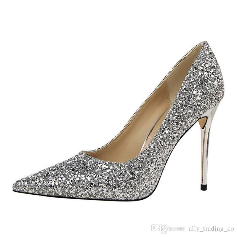 silver grey bridesmaid shoes