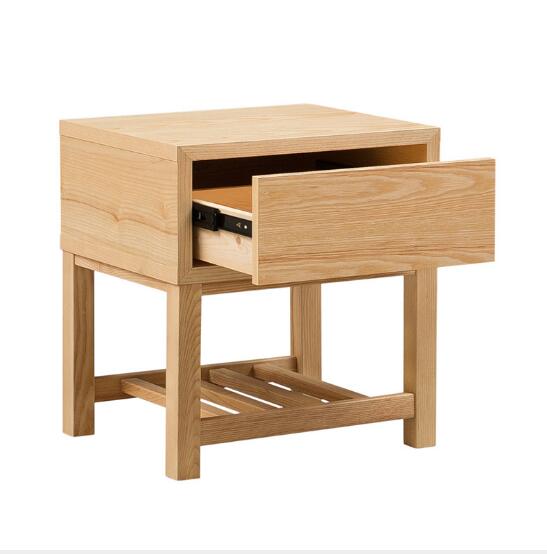 Solid wood bedside cabinet Bedroom Furniture Nordic small family pine tea table cabinets Creative living room wooden edge several-image-489164145