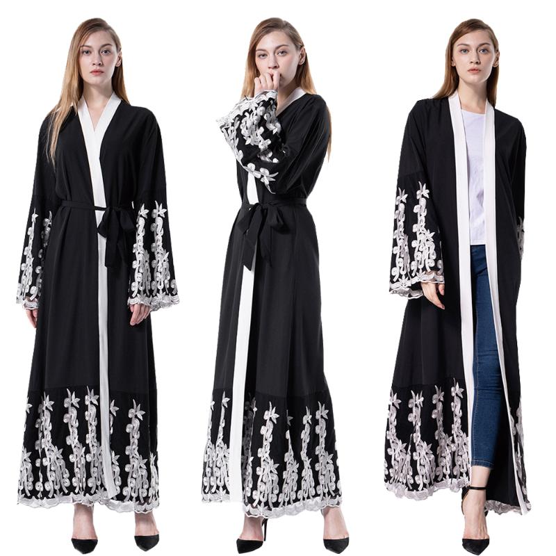 

Women Embroidery Abaya Muslim Open Kimono Ramadan Islamic Arab Jilbab Party Evening Dubai Luxury Long Dresses Kaftan Cardigan