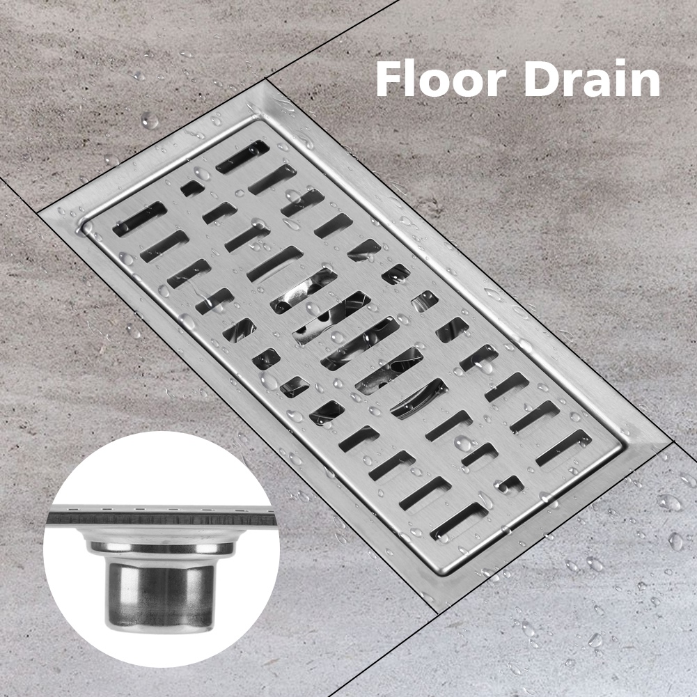 2020 20x10cm Rectangle Long Floor Drainer Stainless Steel Tile